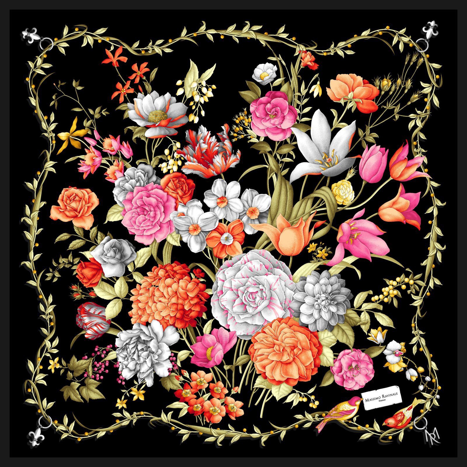 Bandana Clori Nero Arancio