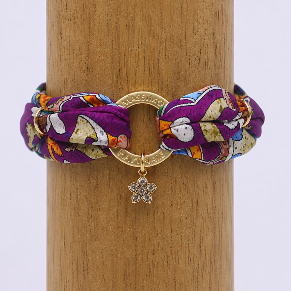Bracciale Vanity Seta Mosaico Fiorentino Fucsia