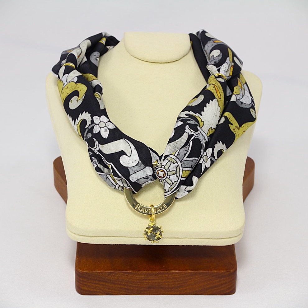 Collana Seta Mosaico Fiorentino Nero Oro