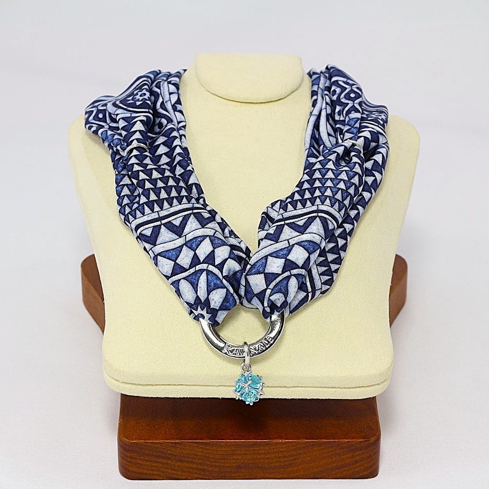 Collana Seta Tarsia Marmorea Navy