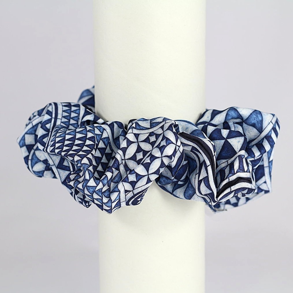 Fermacapelli Seta Tarsia Marmorea Navy