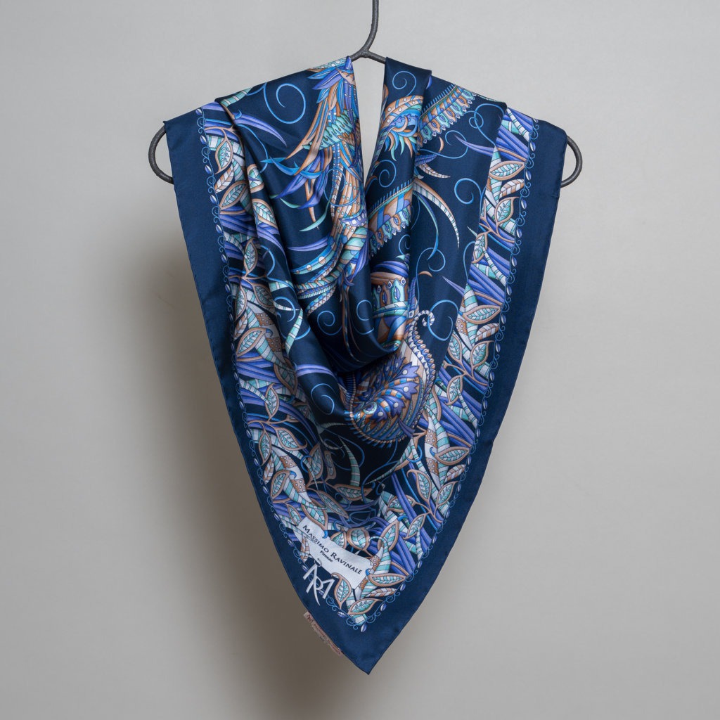 Foulard Boteh Navy Lilla