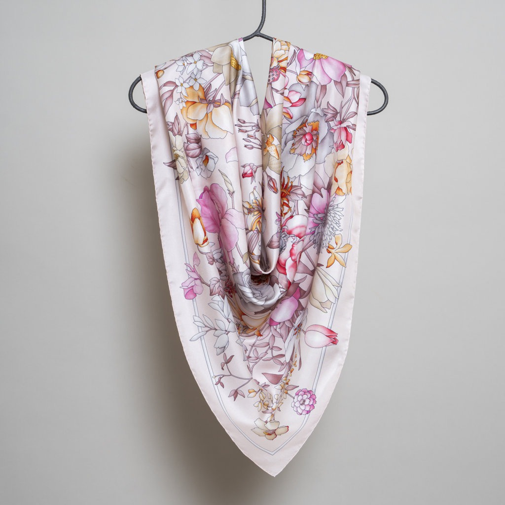 Foulard Bouquet Rosa Chiaro