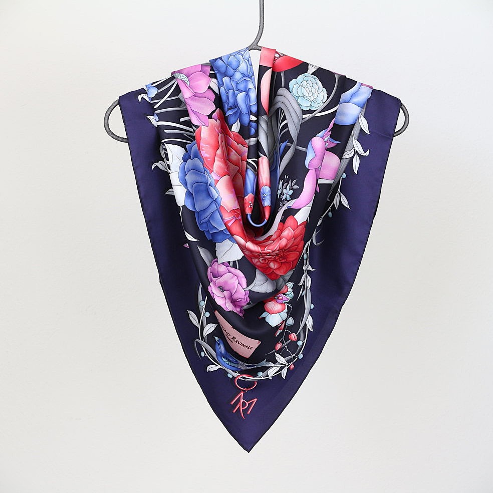 Foulard Clori Nero Viola — ESAURITO