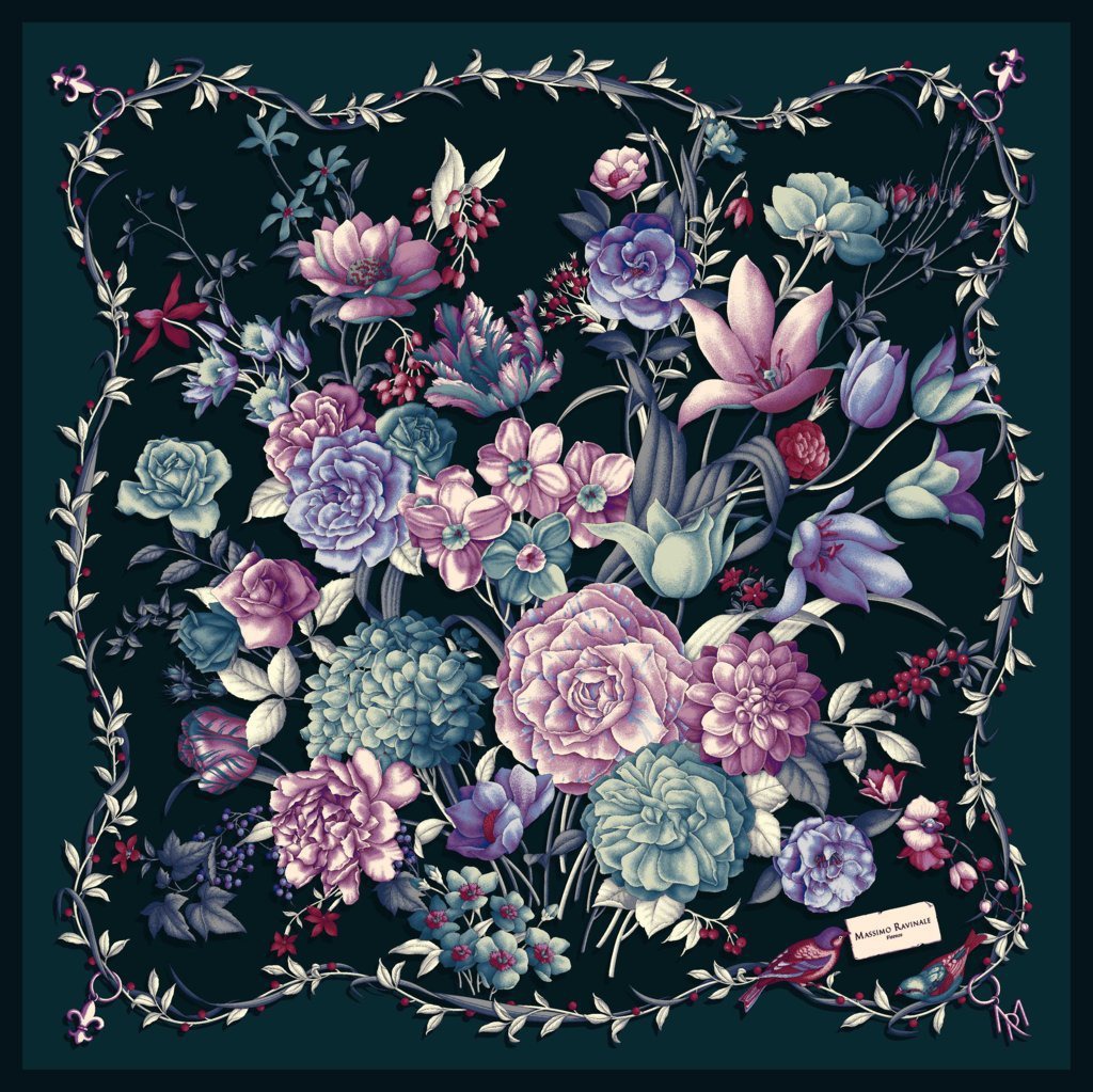 Foulard Clori Petrol Viola — ESAURITO