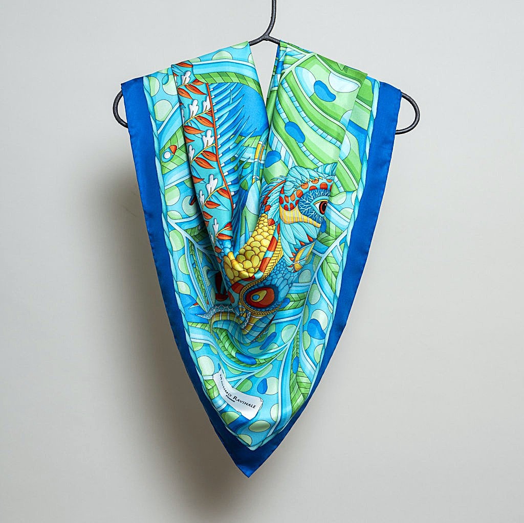 Foulard Iguana Blu