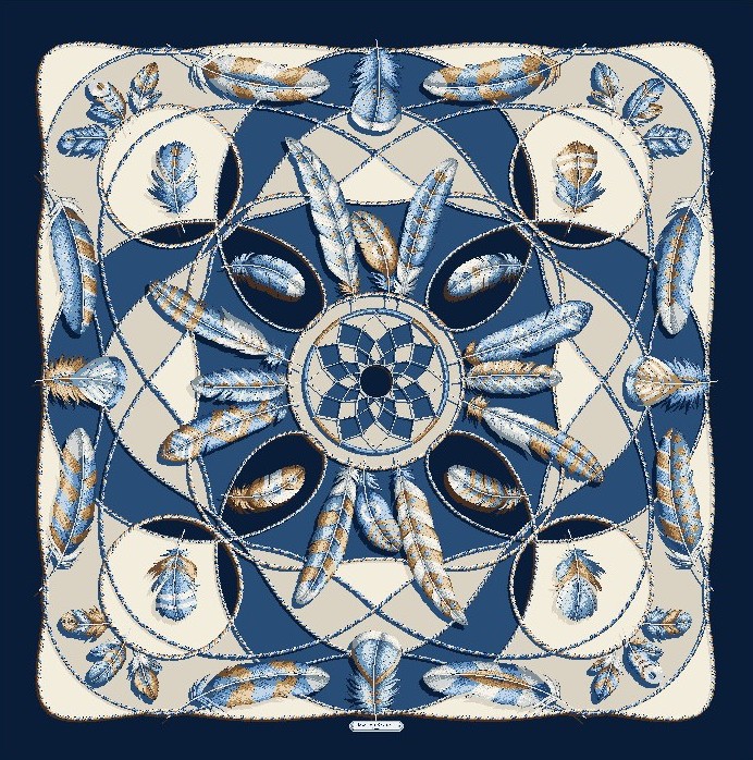 FOULARD OZIOSE PIUME BLU
