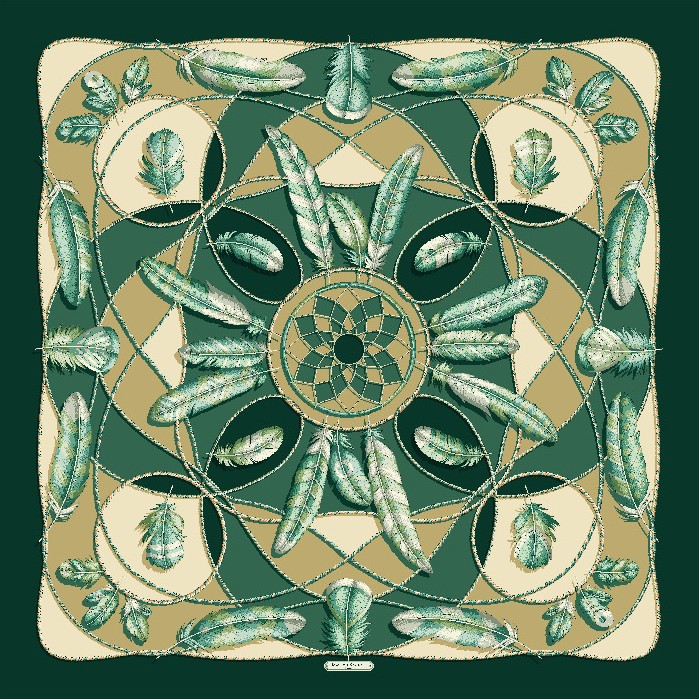 FOULARD OZIOSE PIUME VERDE