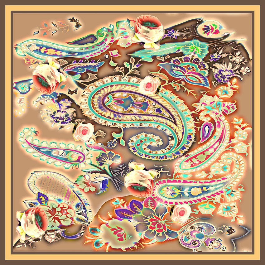 Foulard Rosa Orientale Sabbia