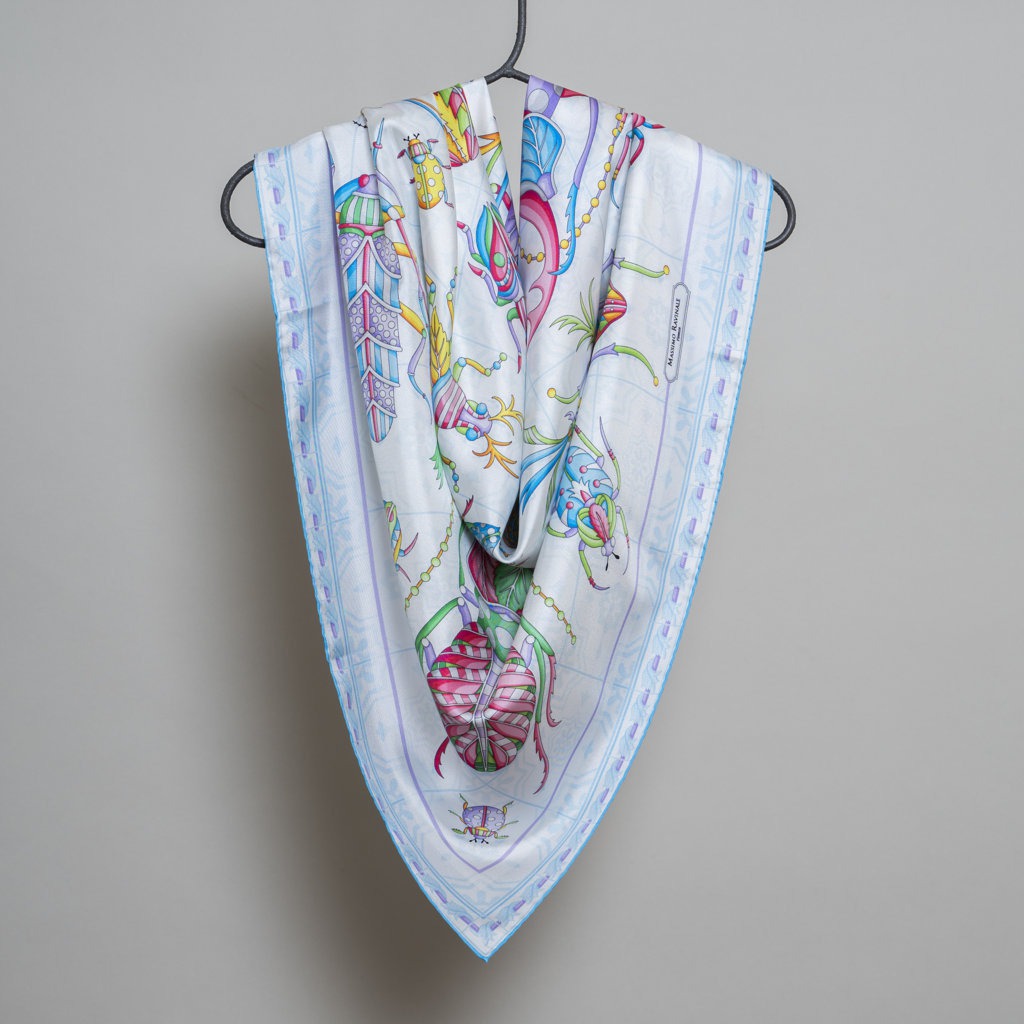 Foulard Scarabeo Azzurro Lilla