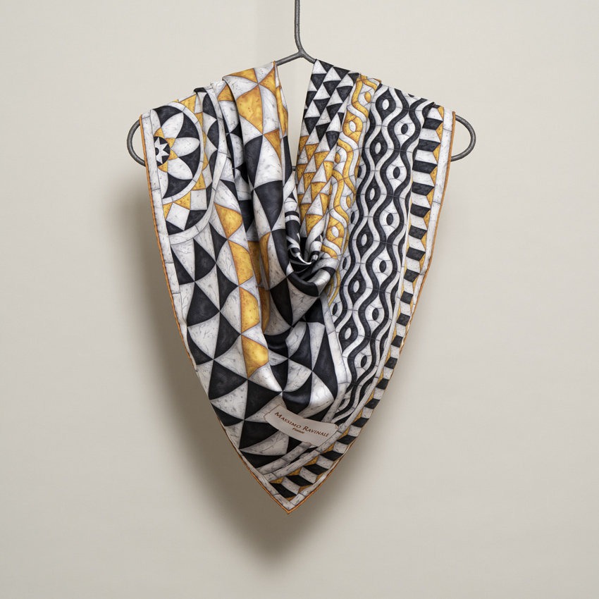 Foulard Tarsia Marmorea Oro Nero