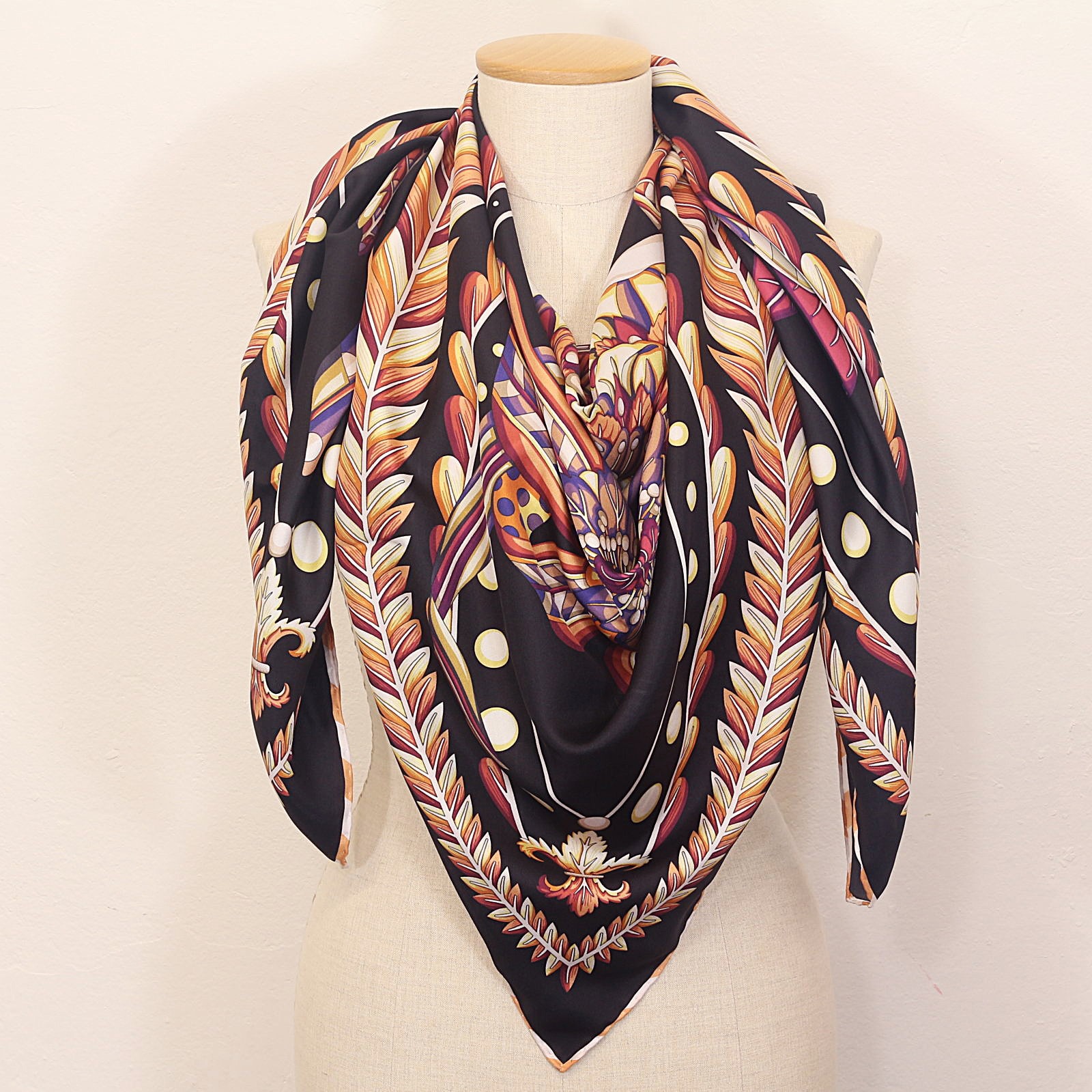 Grand Foulard Amapola Nero Marrone