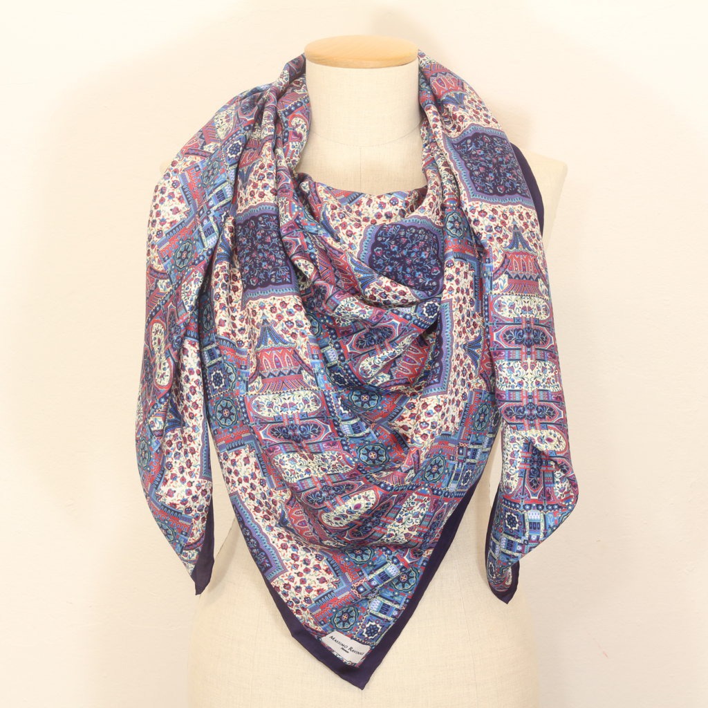 Grand Foulard Anastasia Navy Rosso