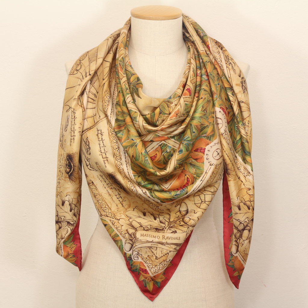 Grand Foulard Leonardo Da Vinci Rosso