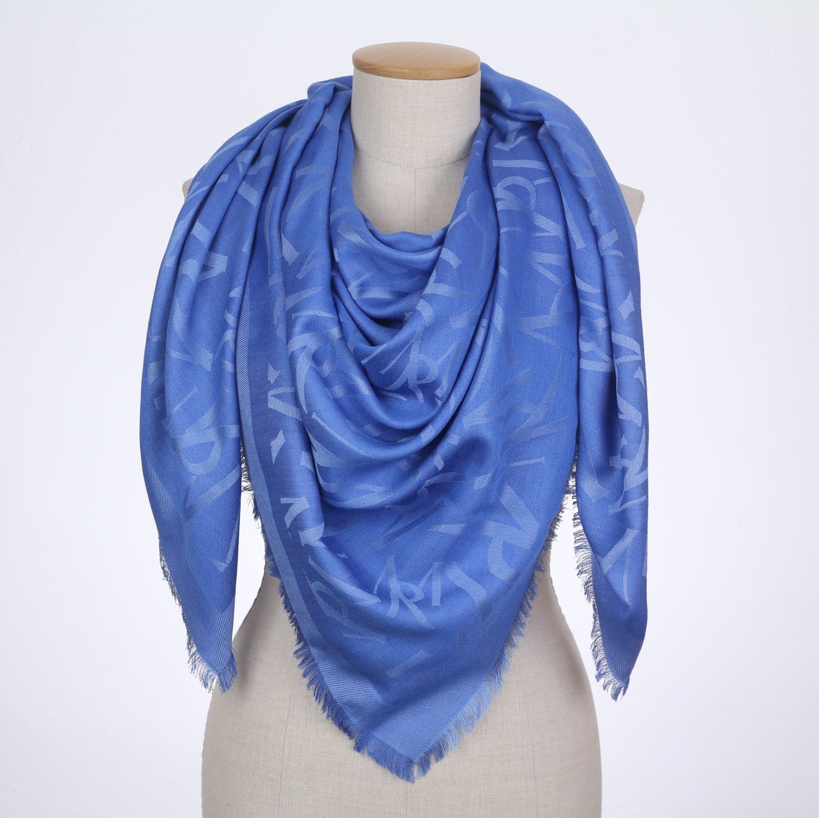 Grand Foulard Monogram Azzurro