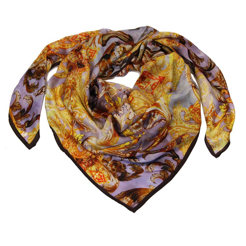 Grand Foulard Ramage Fiorentino Marrone